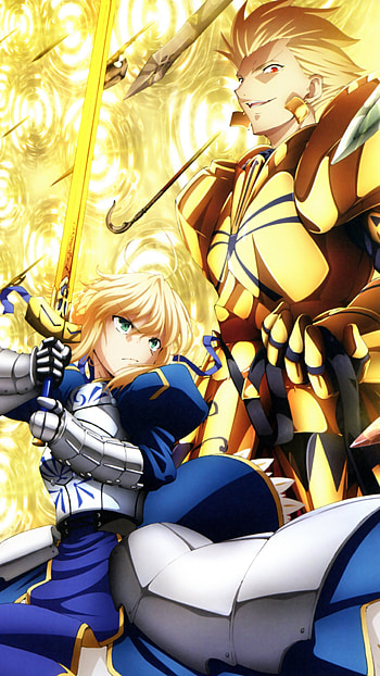 Saber, Gilgamesh (Fate/Zero) HD phone wallpaper
