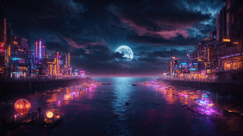 A Glimpse Of Moon City, moon, ai, artist, artwork, digital-art HD wallpaper