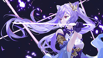 Keqing, Game art, Genshin Impact HD wallpaper