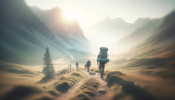 Scenic Backpacking Adventure, backpacking, hiking, mountain, adventure, landscape HD wallpaper
