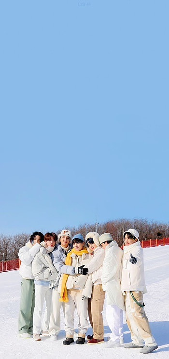 BtS OT7 winter package, sky, sunglasses HD phone wallpaper