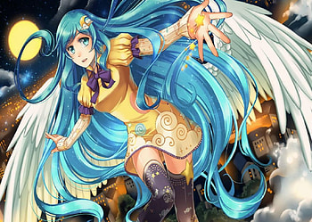 Star Angel, night, blue, wings, orginal, angel, girl, stars, long hair HD wallpaper