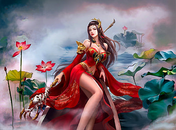 Girl and Flowers, digital, fantasy, art, , flowers, girl, woman HD wallpaper