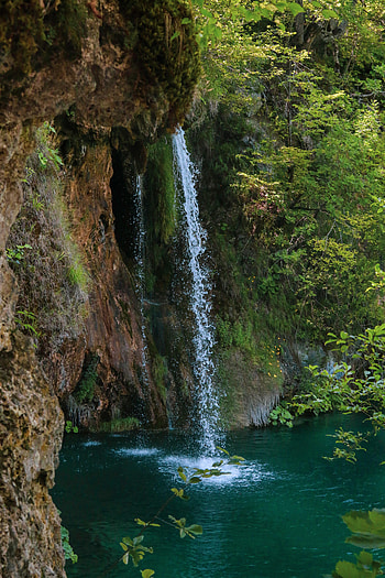 Plants, Nature, Water, Rock, Waterfall, Spray HD phone wallpaper