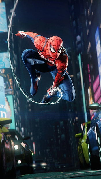 spider man, cars, electric blue, art, dark, webs HD phone wallpaper