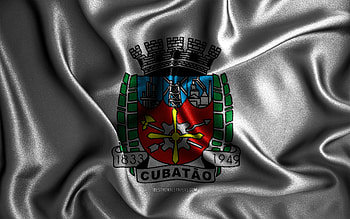 Cubatao flag, , silk wavy flags, brazilian cities, Day of Cubatao, Flag of Cubatao, fabric flags, 3D art, Cubatao, cities of Brazil, Cubatao 3D flag HD wallpaper