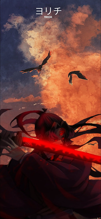 Yoriichi, sky, demon slayer, sun, anime HD phone wallpaper