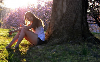 girl in the woods 4, girl, woods, legs, beauty HD wallpaper
