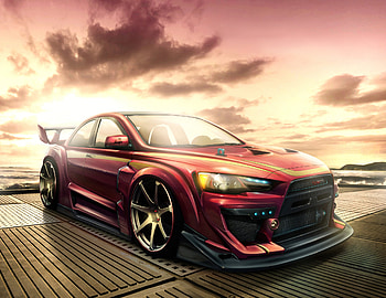3D Art, Lancer Evo HD wallpaper