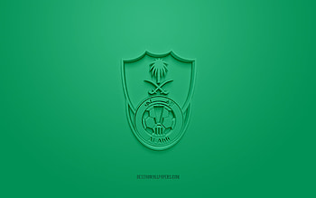 Al Ahli Saudi FC, creative 3D logo, green background, SPL, Saudi Arabian football Club, Saudi Professional League, Jeddah, Saudi Arabia, 3d art, football, Al Ahli Saudi FC 3d logo HD wallpaper