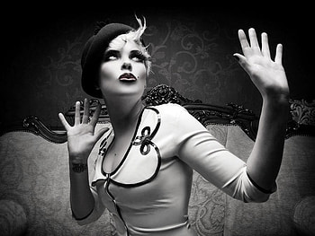 THEATRICS, mimic, graphy, bw, gestures, woman HD wallpaper