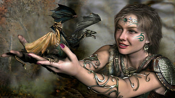 My little babies!, wings, fantasy, dragon, tattoo, girl, woman, hand HD wallpaper