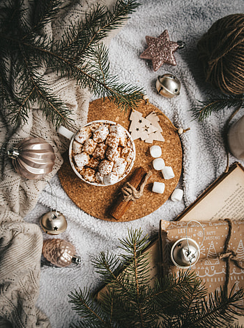 Holidays, Decorations, Cup, Branches, Mug, Marshmallow, Zephyr HD phone wallpaper