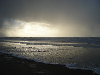 sea, storm, beach HD wallpaper