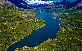 Eagle River in Alaska, landscape, mountains, slouds, valley HD wallpaper