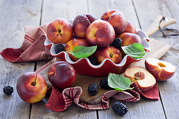 Fruits, Food, Tablewares, Blackberry, Nectarines HD wallpaper
