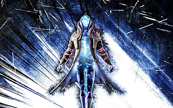 Infinity, grunge art, Fortnite Battle Royale, Fortnite characters, Infinity Skin, blue abstract rays, Fortnite, Infinity Fortnite HD wallpaper