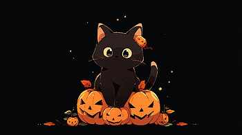 Halloween Black Cat, Black Cat, holiday, halloween HD wallpaper