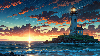 anime beach sunset, Anime, star, Abyss, sea, Anime beach HD wallpaper
