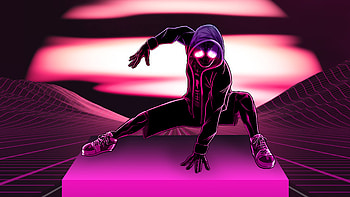 Neon Spider Man, spiderman-into-the-spider-verse, spiderman, superheroes, artwork, artist, digital-art, behance, retrowave HD wallpaper