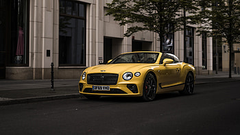 Yellow Bentley Continental GT V8 Convertible Cars HD wallpaper
