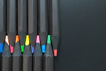 Pencils, colorful tip, gray HD wallpaper