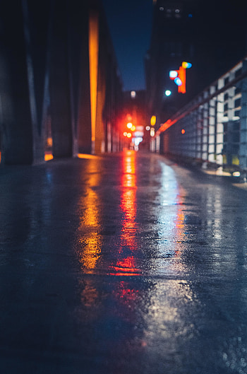Road surface, reflections, night HD phone wallpaper