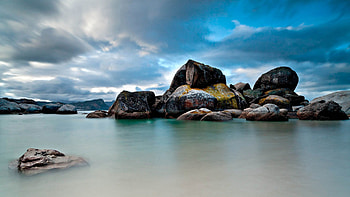 Nature, Stones, Sea, Boulders HD wallpaper