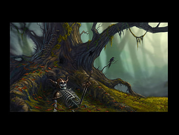 Autumn Roots, autumn, roots, skeleton, warrior HD wallpaper