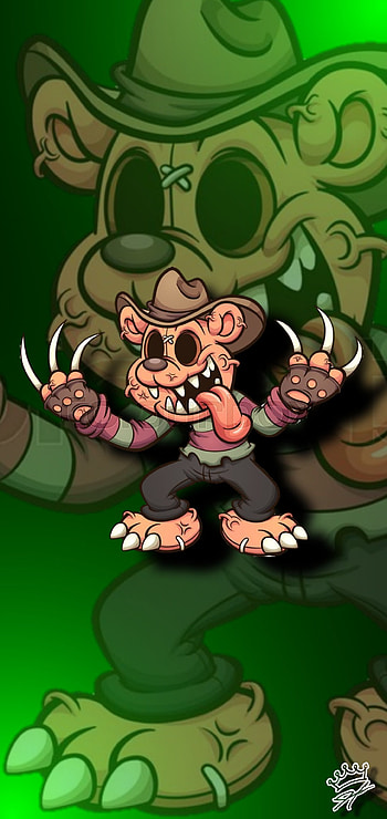 Freddy Bear MK, 11, , 12, Galaxy, 13, art, Max, +, Pro, Ultra, S20, S22, S10, S21, Note, Samsung, Plus, Vector, 20, Green, 10 HD phone wallpaper