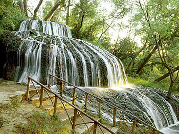 Waterfall in Spain, Stairs, Nature, Spain, Waterfall HD wallpaper
