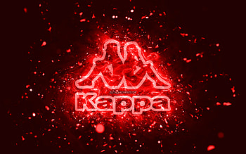 Kappa red logo, , red neon lights, creative, red abstract background, Kappa logo, brands, Kappa HD wallpaper