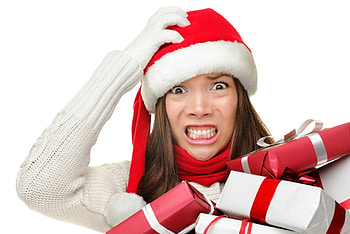 I forgot one!, model, craciun, situation, girl, gift, woman, funny face, christmas, red, santa, hat HD wallpaper