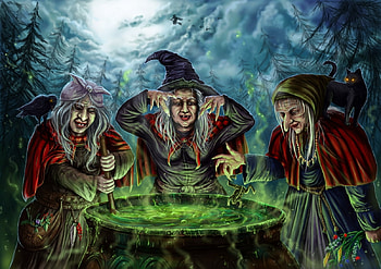 Witches Making a Spell, spell, carlder, three, witches HD wallpaper