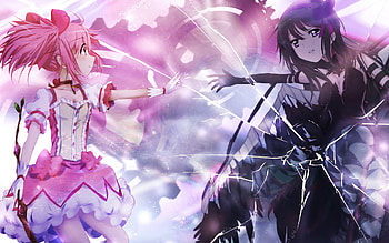 Homura Akemi, artwork, The Puella Magi, protagonist, Mahou Shoujo Madoka Magica, manga, Akemi Homura, battle, Homura Akemi The Puella Magi HD wallpaper
