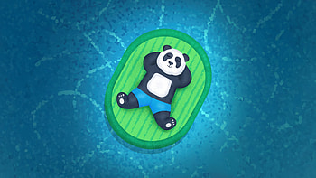 Panda Chill Mode, panda, artist, art, digital-art, pool, artwork HD wallpaper