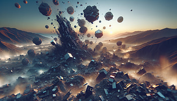 Apocalyptic Earthquake Destruction, earthquake, 3D rendering, surreal landscape, Abstract, Digital artwork HD wallpaper