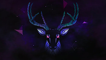 Deer, dark, digital art HD wallpaper