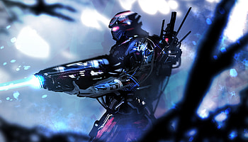 Scifi Debt Collector , scifi, artist, artwork, digital-art, deviantart, robot HD wallpaper