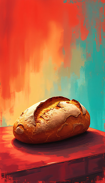 Sourdough Bliss: A Vibrant , bread, artistic, vibrant colors, still life HD phone wallpaper