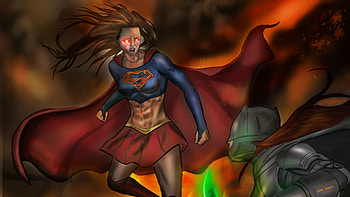 Supergirl Vs Batwoman, supergirl, batwoman, artwork, artist, behance, digital-art, superheroes HD wallpaper