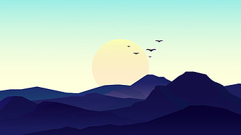 Birds Minimal Sunset , birds, minimalism, minimalist, sunset, artist, artwork, digital-art, deviantart HD wallpaper