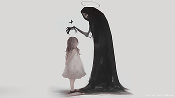 Death And Children Digital Art, artist, artwork, digital-art, artstation HD wallpaper