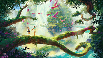 The King Trees Falls , artist, artwork, digital-art, deviantart HD wallpaper