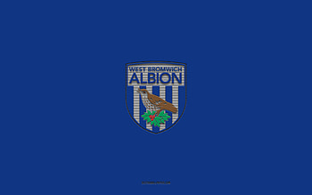 West Bromwich Albion FC, English football team, blue background, West Bromwich Albion FC logo, grunge art, EFL Championship, West Bromwich, football, England, West Bromwich Albion FC emblem HD wallpaper