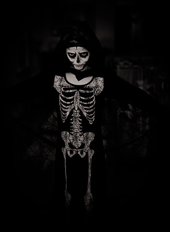 Holidays, Halloween, Bw, Chb, Skeleton, Costume HD phone wallpaper