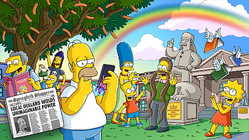 Fortnite x The Simpsons: Springfield, video game, Fortnite, The Simpsons, Homer Simpson, Moe Szyslak HD wallpaper