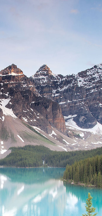 Lake Louise, Moraine Lake's sibling, Canadian paradise, Mountain landscape HD phone wallpaper