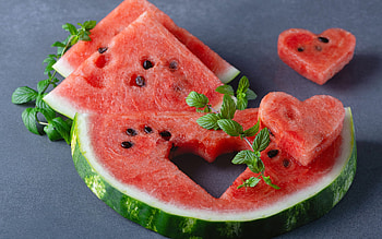 Watermelon, fruit, heart, food HD wallpaper