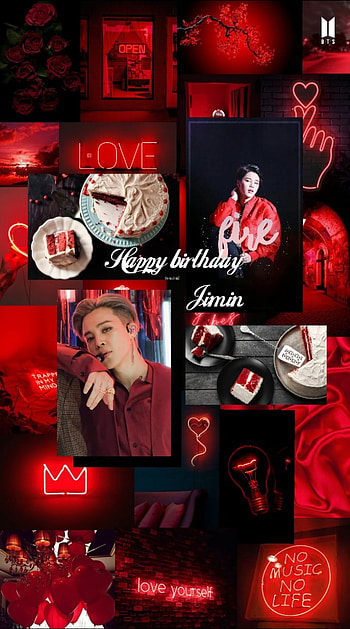 BTS jimin, love, red, red asthetic, red vibes, happy birtay jimin, park jimin HD phone wallpaper